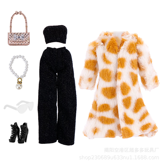 Wholesale 11 inch doll fashion design doll dress a variety of large plush coat