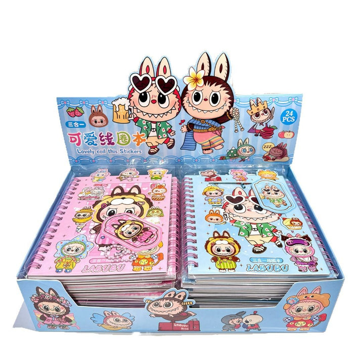 Wholesale Cartoon Cute Handbook Coil Sticker Combination Book 27 Material Books Children's DIY Handbook Material Small Gifts