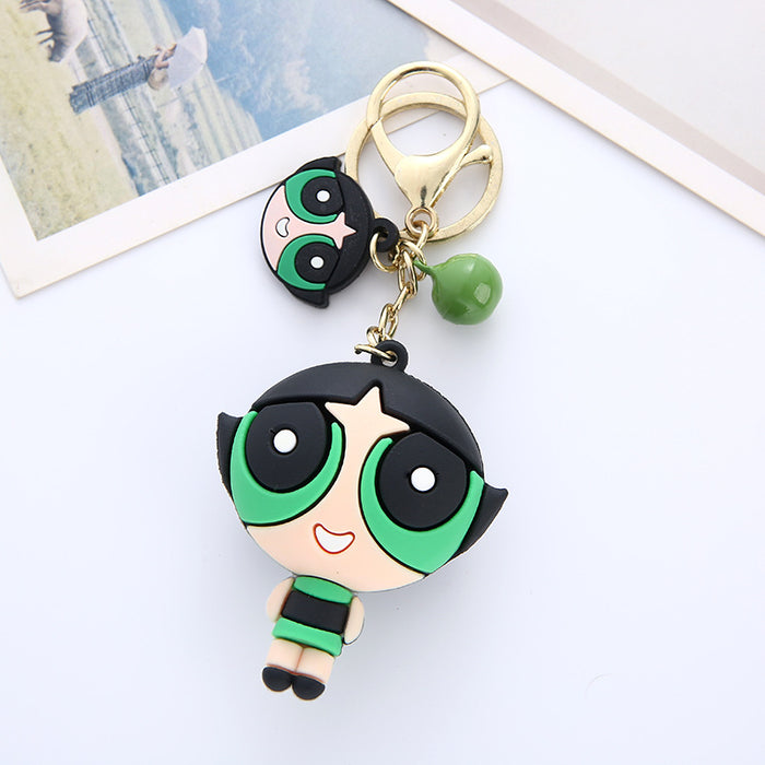 Wholesale A  PVC cartoon keychain couple student bag key chain pendant