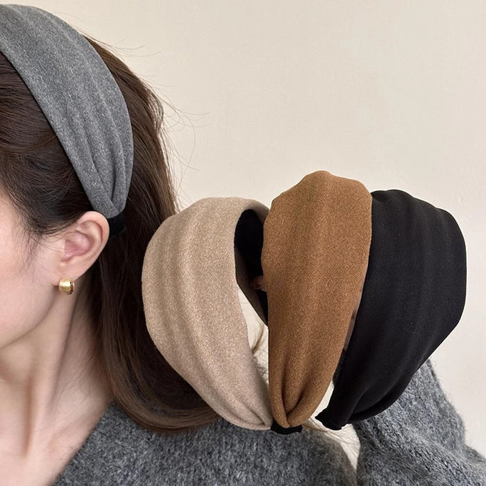 Wholesale Simple temperament wide-brimmed suede headband hair band headband small anti-slip hair band headband showing face