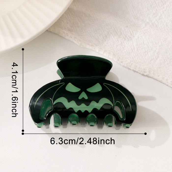 Wholesale  Glow In The Dark Acrylic Hair Claw Clip Pumpkin Face Design Women S Party Hair Accessory