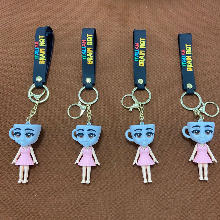 Wholesale Keychain Quirky Abstract Wooden Stick Bigfoot Doll Keychain Pendant