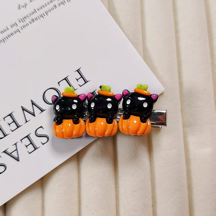 Wholesale Resin  Alligator Hair Clips Pumpkin Ghost Witch Hat For Kids Party
