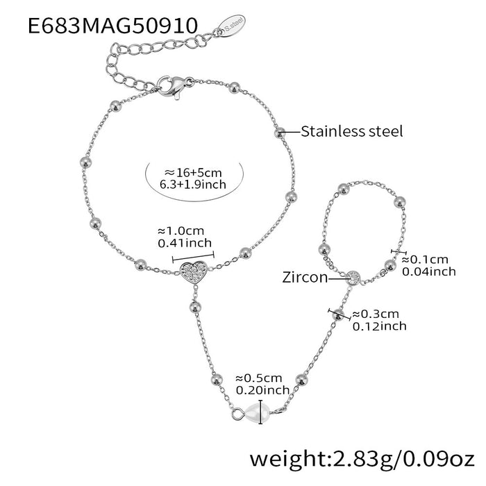 Wholesale Stainless Steel Hand Chain with 5A Zirconia Inlay