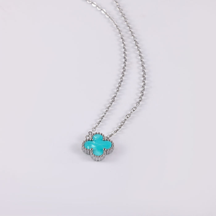 Wholesale Stainless Steel Four-Leaf Clover Collarbone Necklace