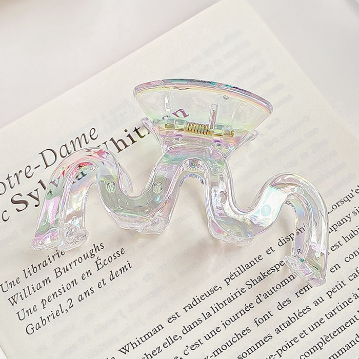 Wholesale Stylish Pearlescent Mermaid Large Hair Claw Clip Plastic Grip