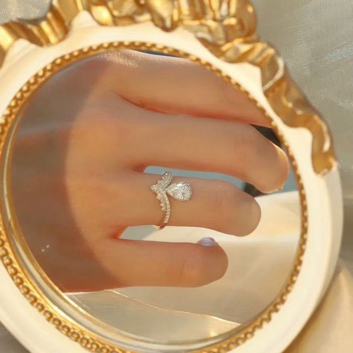 Wholesale Crown Drop Rings Stylish Copper Jewelry Accessory for Women Gift