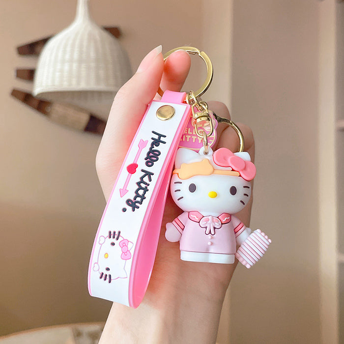 Wholesale Cartoon cat  key chain bag pendant doll key pendant giftcar silicone keychain