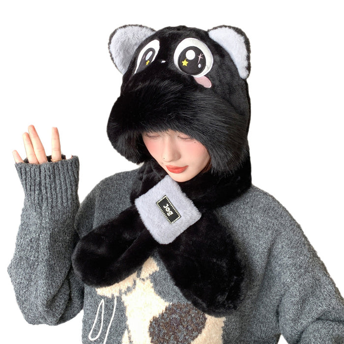 Wholesale Cute cartoon panda hat f and gloves all in one