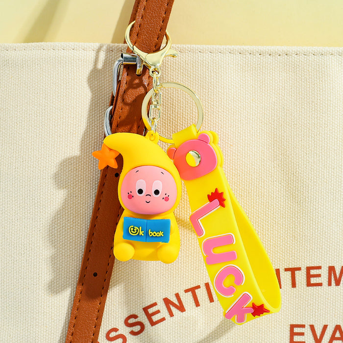 Wholesale Creative and cute cartoon yellow little man keychain