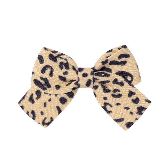 Wholesale Polyester Milk Pattern Fabric Bow Hairpin JDC-HC-Xiane016