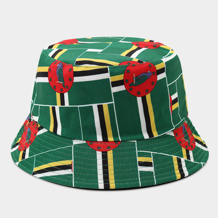 Wholesale Summer World Cup National Flags Pattern Double-Sided Bucket Fashionhat for Men and Women