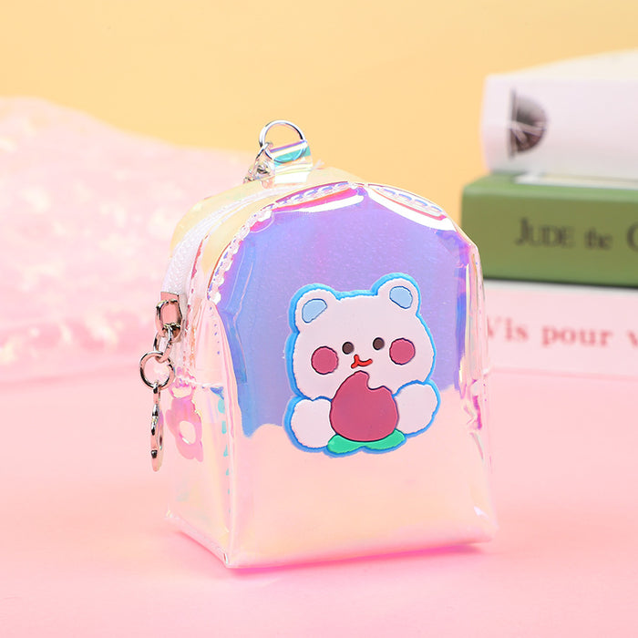 Wholesale Small backpack coin purse holographic jelly mini key pouch