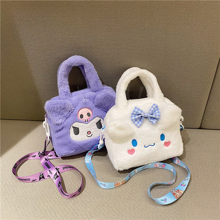 Wholesale Cartoon velvet bag children's cute all-match storage small change bag grab doll messenger bag