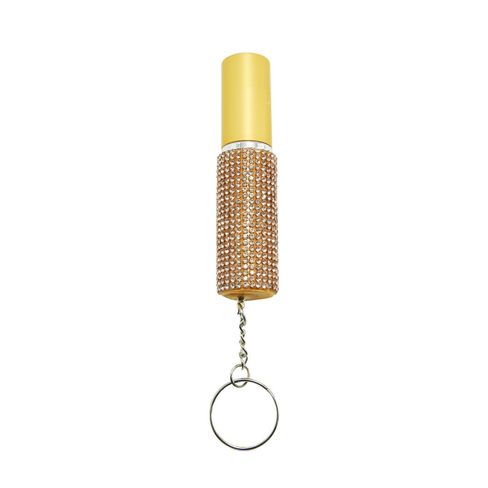 Wholesale Modern Alloy Rhinestone Perfume Bottle Keychain Pendant Portable 5Ml Atomizer Car Key Accessory For Women
