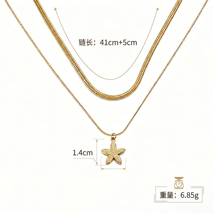 Wholesale Stainless Steel Geometric Butterfly Heart Tassel Necklace MOQ≥5