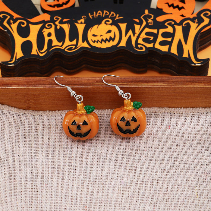 Wholesale  cartoon pumpkin ghost resin earrings funny personality big eye monster witch hat death Earrings