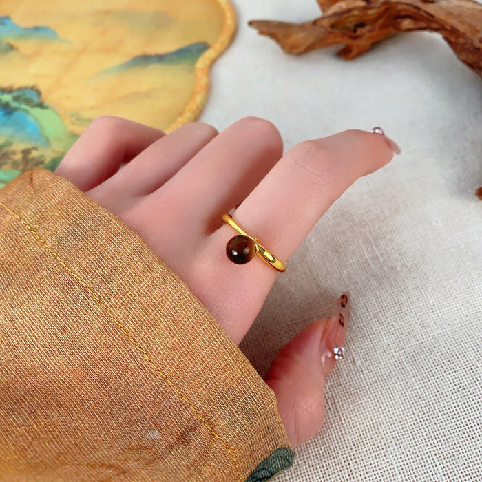 Wholesale  Golden Wire-drawing Ring Women's Index Finger Ring Opening