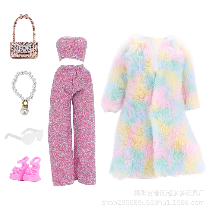 Wholesale 11 inch doll fashion design doll dress a variety of large plush coat