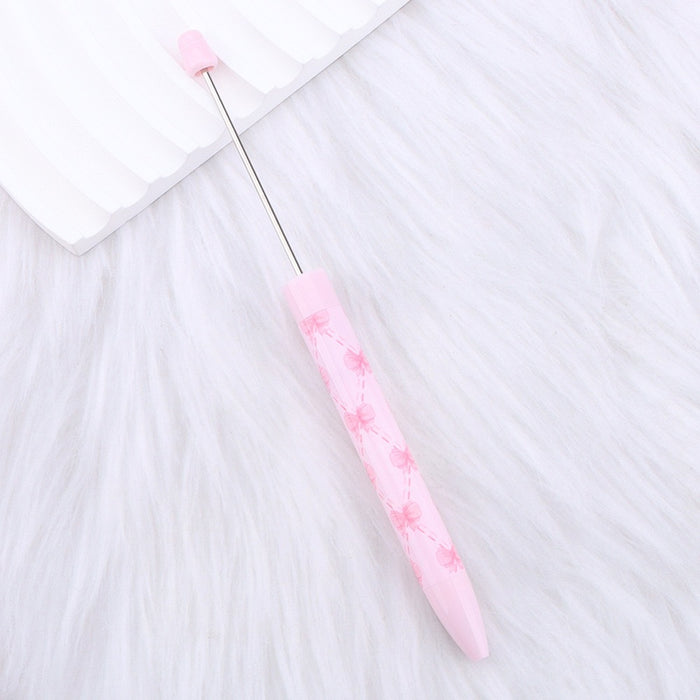 Wholesale DIY Butterfly Beaded Pen Cute Pink Ballpoint minimum quantity: 2