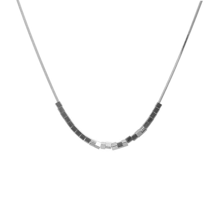 Wholesale Square silver titanium steel lock chain accessory with simple design