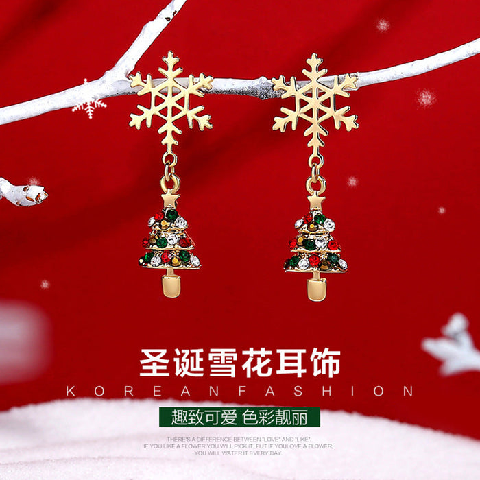 Wholesale Earrings Alloy Asymmetrical Christmas Tree Shoes Hats JDC-ES-Duoli008