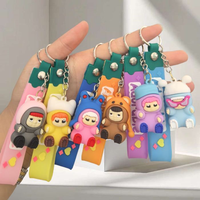 Wholesale Cute Cartoon 3D Keychain Backpack Charm