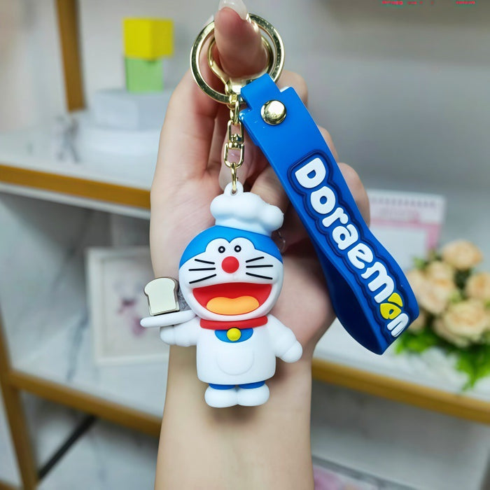 Wholesale Silicone Cartoon Cat Keychain Metal Keyring Pendant Gift Boutique MOQ≥5