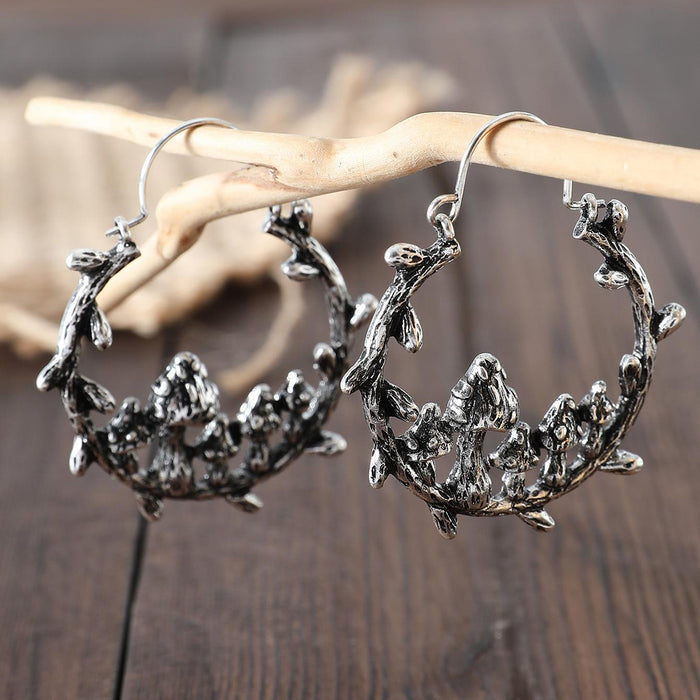 Wholesale Retro Western style turquoise decorated exaggerated earrings