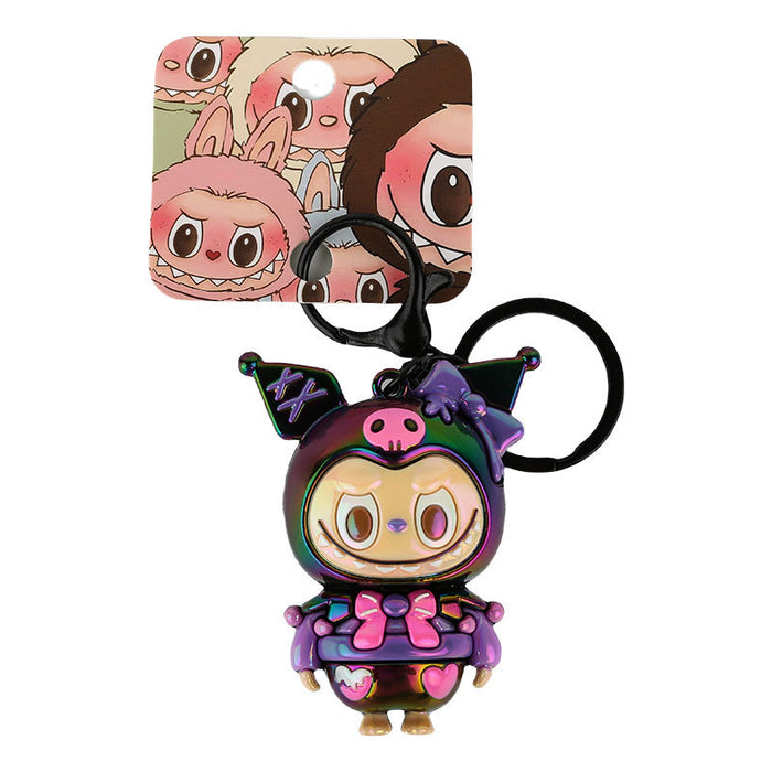 Wholesale electroplated doll keychain cute cartoon funny doll couple bag small pendant