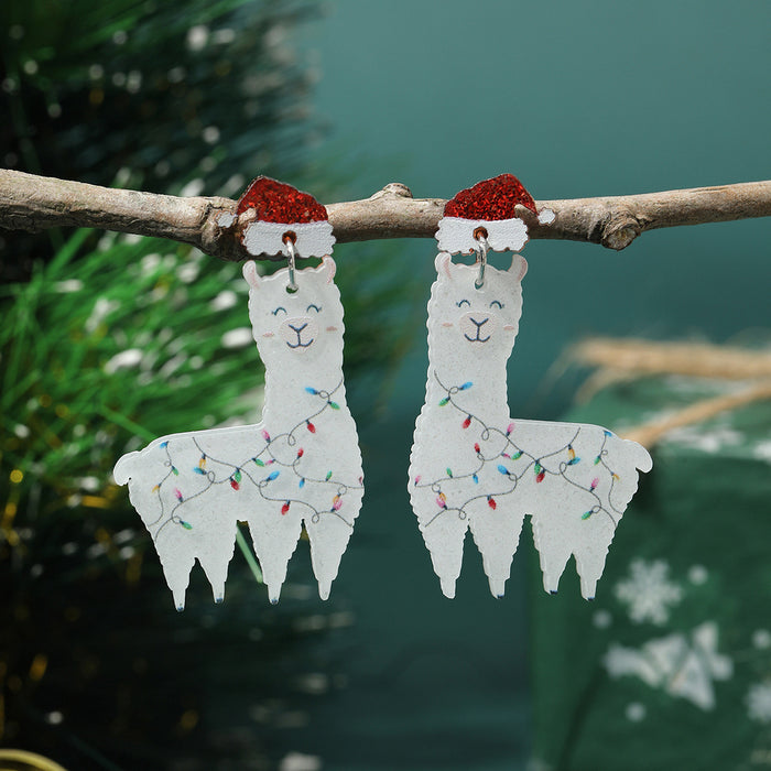 Wholesale Christmas tree earrings love acrylic earrings