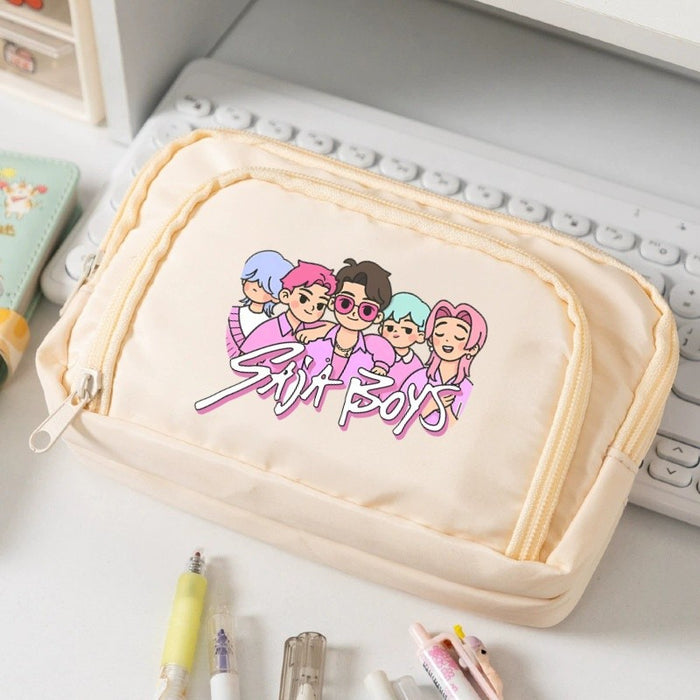 Wholesale KPOP Candy-colored cartoon print Pencil Bags for primary and secondary school girls