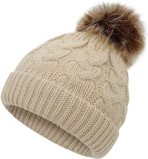 Wholesale winter children' s fur ball thickened wool hat