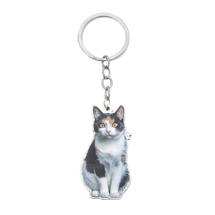 Wholesale Cartoon Kitten Wooden Keychain JDC-KC-RongRui003