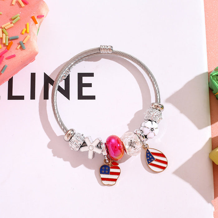 Wholesale Bracelet, bracelet, heart-shaped balloon pendant, stainless steel bead bracelet