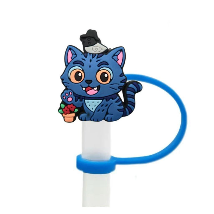 Wholesale 10pcs Kpop Cute Cartoon Silicone Straw Cap Cup Accessories