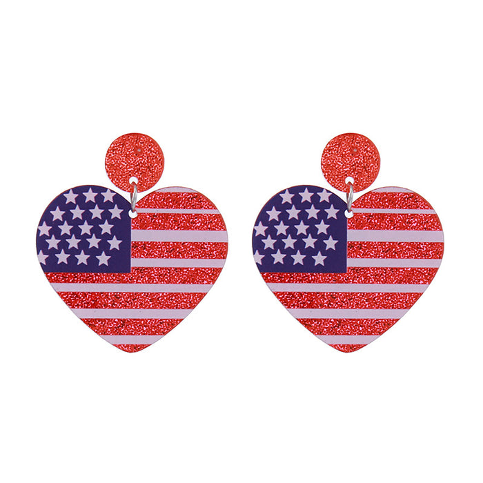 Wholesale Acrylic American Flag Earrings JDC-ES-ChouTteng014