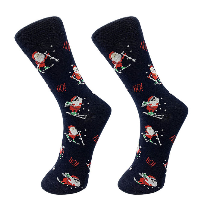 Wholesale Christmas Cartoon Elk Men's Mid-tube Socks JDC-SK-YiYan083