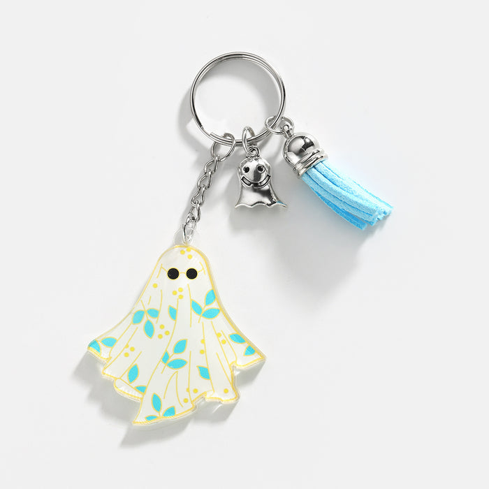 Wholesale Maple Leaf Ghost Halloween Keychain JDC-KC-HuiWen020