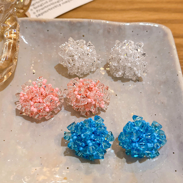 Wholesale Flower bead earrings, light luxury, niche earrings, unique and atmospheric earrings