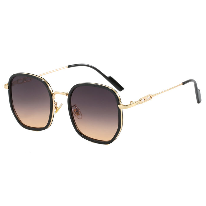 Wholesale New fashionable sunglasses with a high-end feel and metal frame, personalized large frame glasses