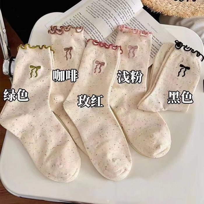 Wholesale Bow Socks Bow Stacking Socks Fashion Idea Yarn