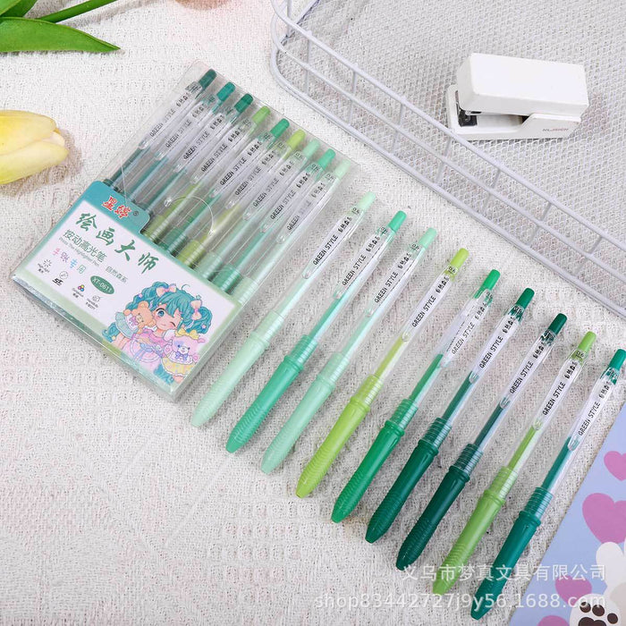Wholesale 9pcs/ box Painting Hand Account Pen Set Large Capacity Color Press Pen