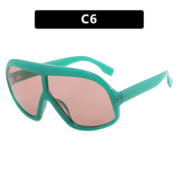 Wholesale Large Frame One-piece PC Women's Sunglasses JDC-SG-PLS124