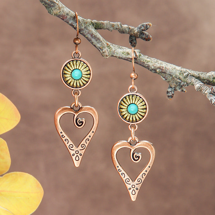 Wholesale Bohemian Geometric Irregular Leaf Metal Earrings Fashion Accessory MOQ≥2