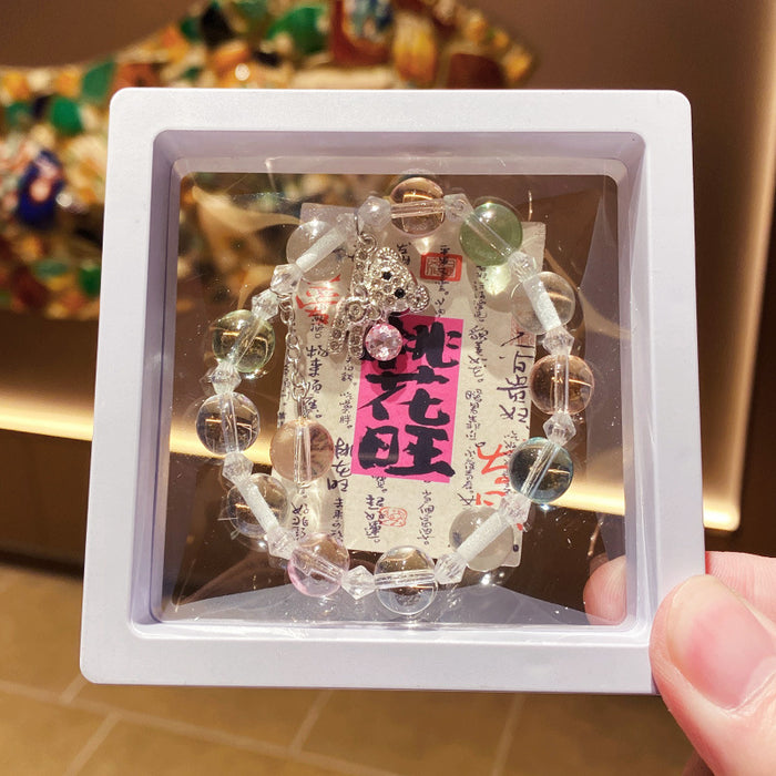 Wholesale Blue Diamond Studded Bear Bracelet Imitation Crystal Fashion Jewelry Accessory MOQ≥3