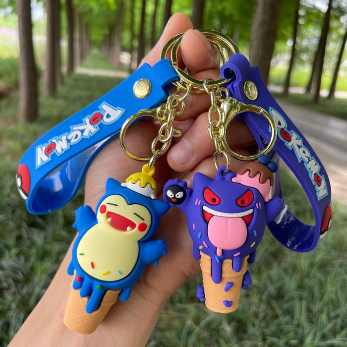 Wholesale Sweet cone ice cream ice cream keychain figurine backpack pendant car keychain