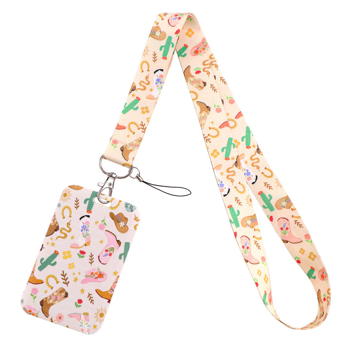 Wholesale 3 pcs  Double-sided printed polyester long rope webbing hard case protective case keychain