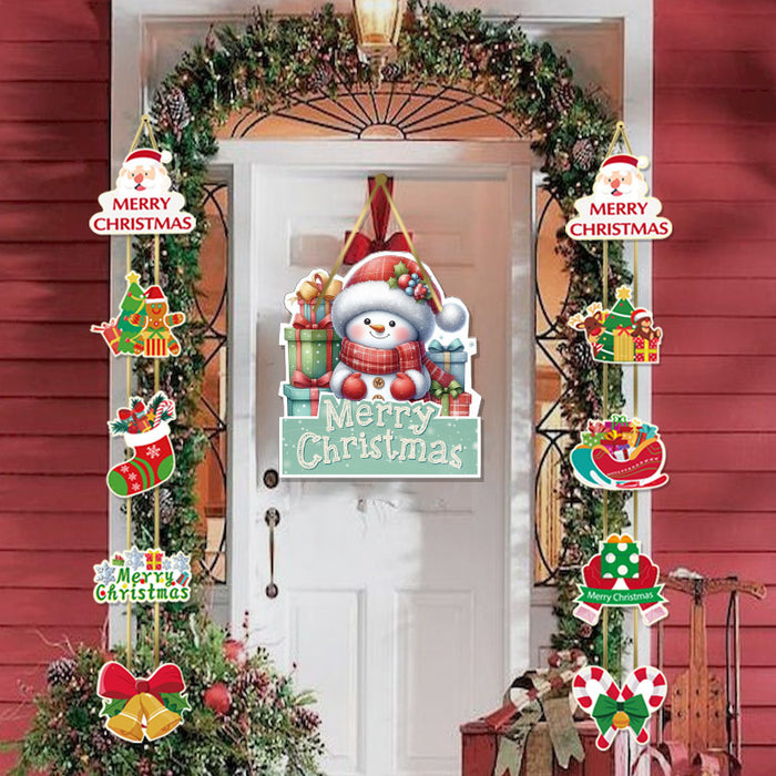 Wholesale Christmas Door Head Decoration Pendant Party Scene Atmosphere Decoration Paper Creative Small Door Hanging