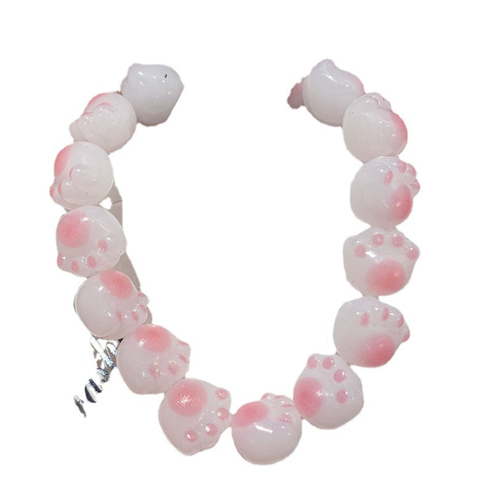 Wholesale Cute Large Resin Cat Claw Bead Bracelet Student Gift MOQ≥2